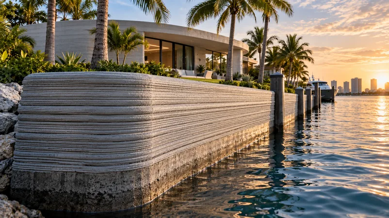 3D-printed marine and waterfront construction