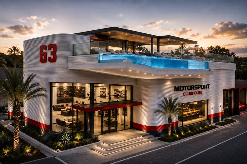 3D-printed car condo and clubhouse concept