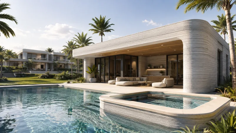 3D-printed pool house and accessory dwelling unit